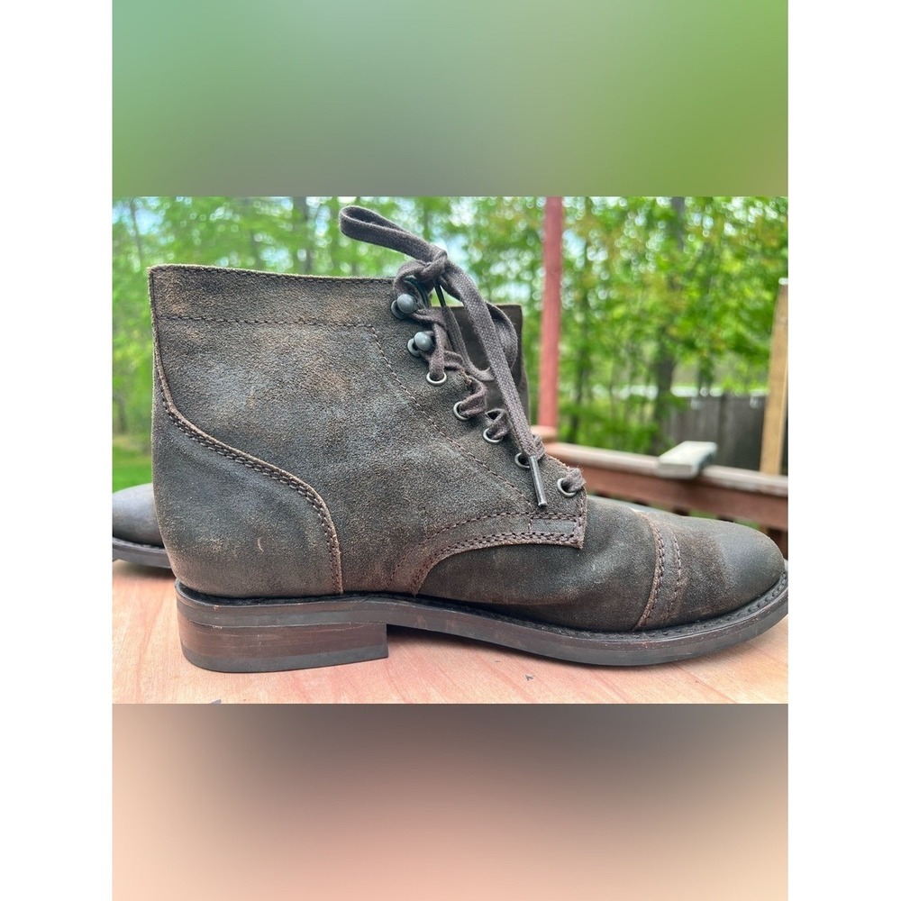 Thursday Captain Boots-Dark Olive Suede Women's size 8 - Picture 2 of 13